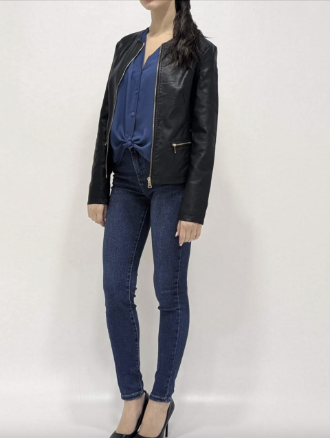 Giubbotto ecopelle zip